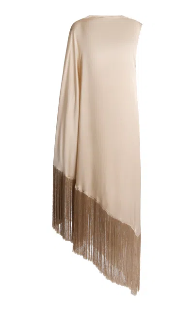 Zuhair Murad Fringe-hem Midi Dress In Neutral
