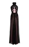 Zuhair Murad Halter Chiffon Silk Gown In Multi