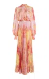 Zuhair Murad Indian Floral Plisse Maxi Dress In Multi