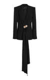 Zuhair Murad Jewel-buttoned Cady Blazer In Black