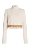 Zuhair Murad Jewelry Embroidered Cady Top In Multi