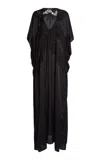 Zuhair Murad Lace-detailed Satin Kaftan In Black