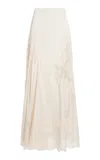 Zuhair Murad Lace-detailed Silk-georgette Skirt In White