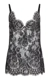 Zuhair Murad Lace-detailed Silk Georgette Top In Black