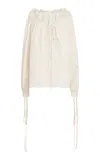 Zuhair Murad Lace-detailed Silk-georgette Top In White