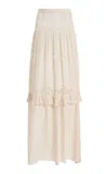 Zuhair Murad Lace-detailed Silk-georgetteskirt In White