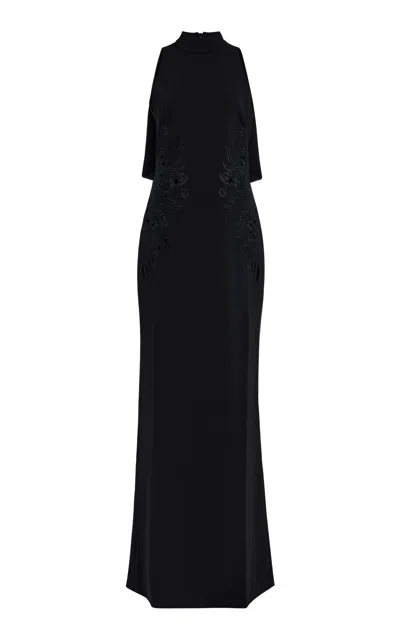 Zuhair Murad Sleeveless High Neck Embellished Gown In Black