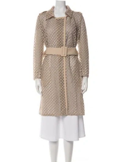 Pre-owned Zuhair Murad Lace Pattern Coat In Neutrals