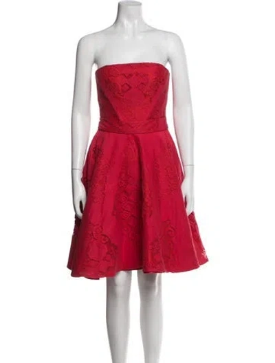 Pre-owned Zuhair Murad Lace Pattern Mini Dress In Red