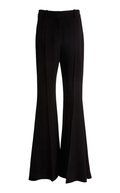 Zuhair Murad Light Cady Maxi Flared Bottoms/pants In Black