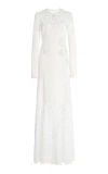 Zuhair Murad Macrame-paneled Cady Maxi Dress In White