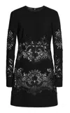 Zuhair Murad Macrame-paneled Cady Mini Dress In Black