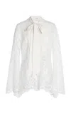 Zuhair Murad Macrame-paneled Cady Top In White