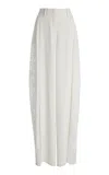 Zuhair Murad Macrame-paneled Cady Wide-leg Pants In White