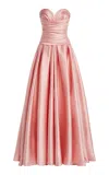 Zuhair Murad Mikado Off-the-shoulder Maxi Dress In Pink