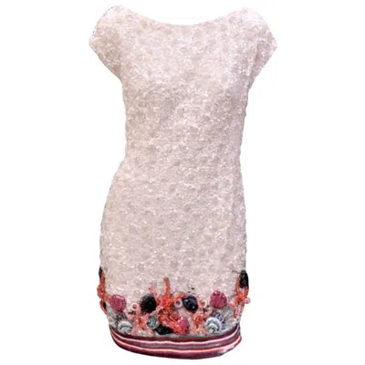 Pre-owned Zuhair Murad New  Sea Star Embellished Beaded White Mini Dress
