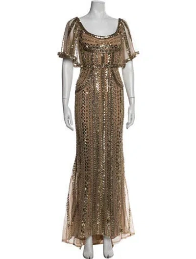 Pre-owned Zuhair Murad Nylon Long Dress In Brown