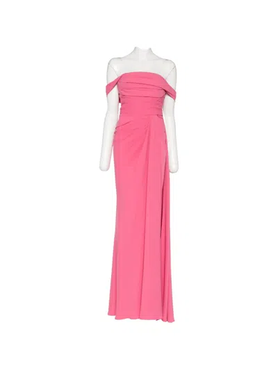 Zuhair Murad Off-shoulder Draped Gown In Pink