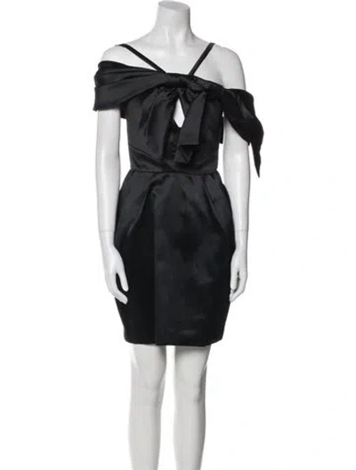 Pre-owned Zuhair Murad Off-the-shoulder Knee-length Dress In Black