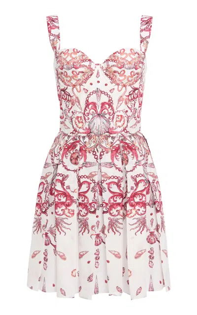 Zuhair Murad Patterned Cotton Mini Dress In Ivory