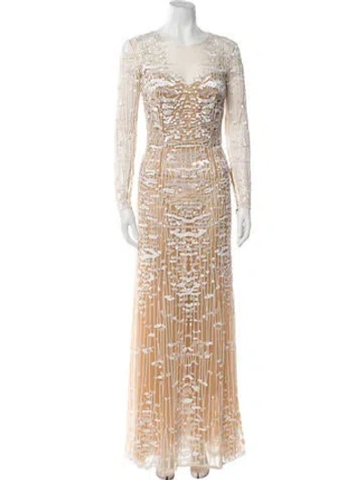 Pre-owned Zuhair Murad Patterned Long Dress In Neutral
