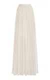 Zuhair Murad Pleated Silk Chiffon Maxi Skirt In White