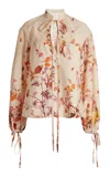 Zuhair Murad Poplin Cotton Tree Print Blouse In Multi