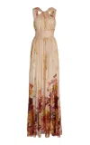 Zuhair Murad Printed Silk Chiffon Maxi Dress In Multi