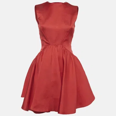 Pre-owned Zuhair Murad Red Satin Flared Mini Dress S