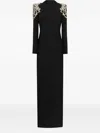 Zuhair Murad Rhinestone-embellished Long Dress In Black