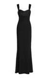 Zuhair Murad Satin-trimmed Cady Maxi Dress In Black