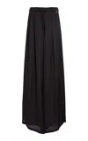 Zuhair Murad Satin Wide Trousers In Black
