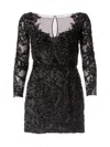 Zuhair Murad Sequin Embellished Mesh Mini Dress In Black