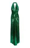 Zuhair Murad Sequined Gathered Gown In Green