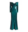 Zuhair Murad Sequinned Off-the-shoulder Gown In Blue
