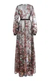 Zuhair Murad Sequins Tulle Beaded Maxi Dress In Multi