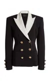 Zuhair Murad Silk-blend Heavy Cady Double-breasted Blazer In Black