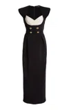 Zuhair Murad Silk-blend Heavy Cady Midi Dress In Black