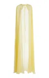 Zuhair Murad Silk Chiffon Bow Drape Capelet In Yellow