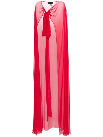 Zuhair Murad Silk-chiffon Cape In Rot