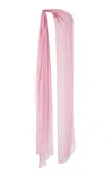 Zuhair Murad Silk Chiffon Long Drape Scarf In Pink