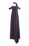 Zuhair Murad Silk-chiffon Off-the-shoulder Gown In Purple