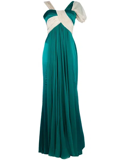 Zuhair Murad Silk Evening Dress In Green