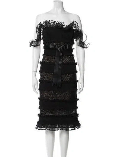 Pre-owned Zuhair Murad Silk Knee-length Dress In Black
