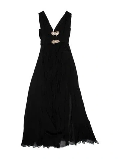 Pre-owned Zuhair Murad Silk Long Dress In Black