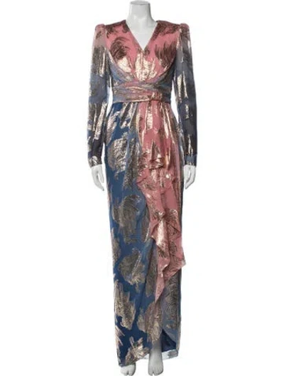 Pre-owned Zuhair Murad Silk Long Dress In Blue