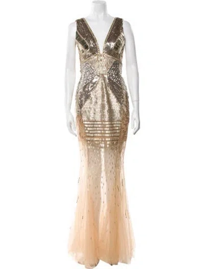 Pre-owned Zuhair Murad Silk Long Dress In Neutral