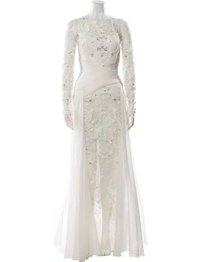 Pre-owned Zuhair Murad Silk Long Dress In Neutral