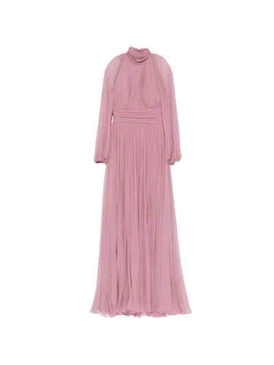 Zuhair Murad Silk Maxi Dress In Pink