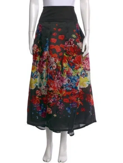 Pre-owned Zuhair Murad Silk Midi Length Skirt In Multi